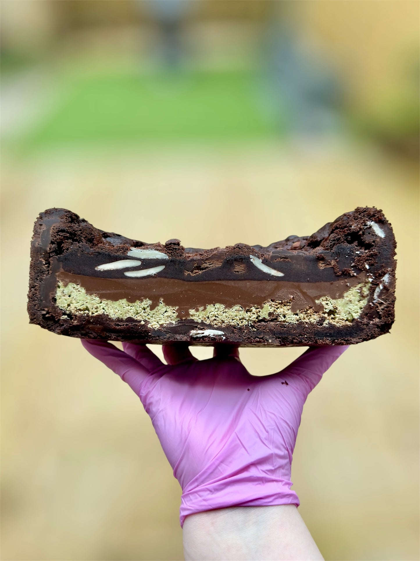 'Dubai' Chocolate Cookie Pie Slice